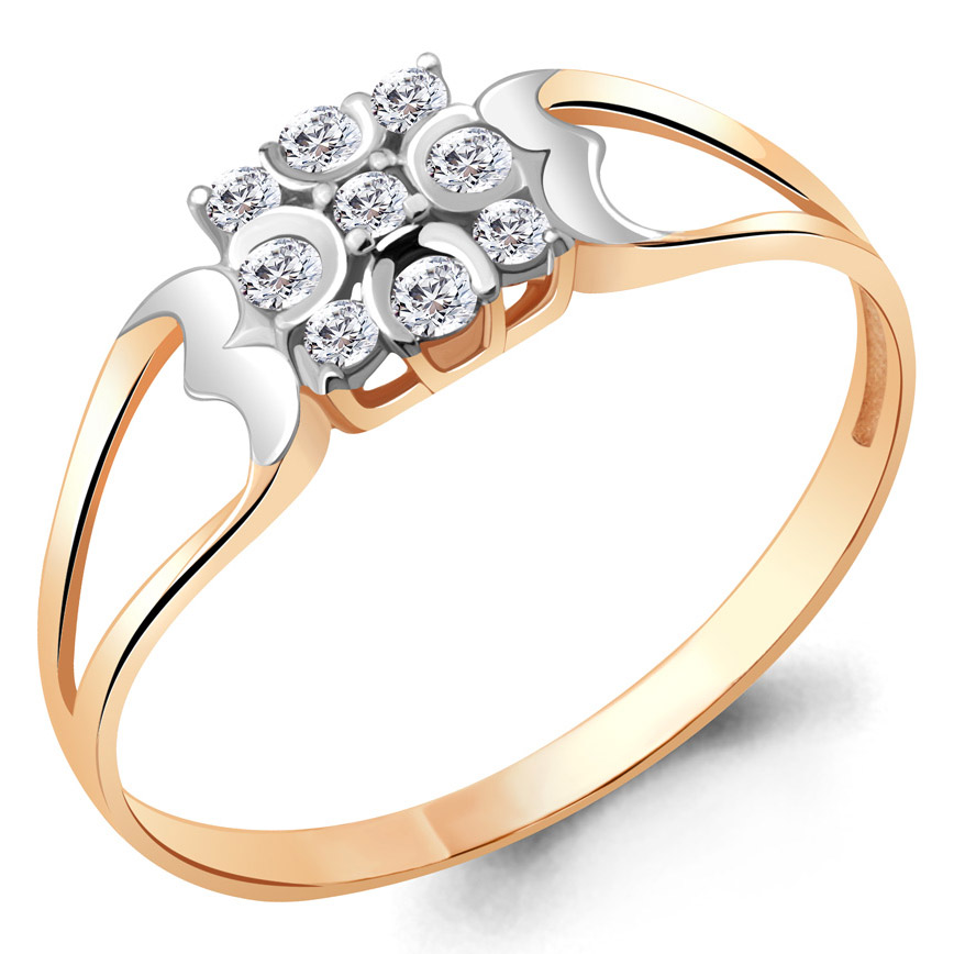 Кольцо, золото, фианит, 68716А.1